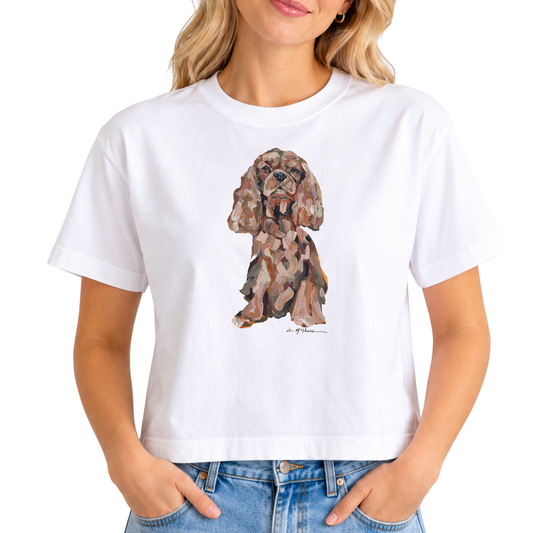 "Ruby Cavalier King Charles Spaniel" Dog Comfort Color Art-T-shirt