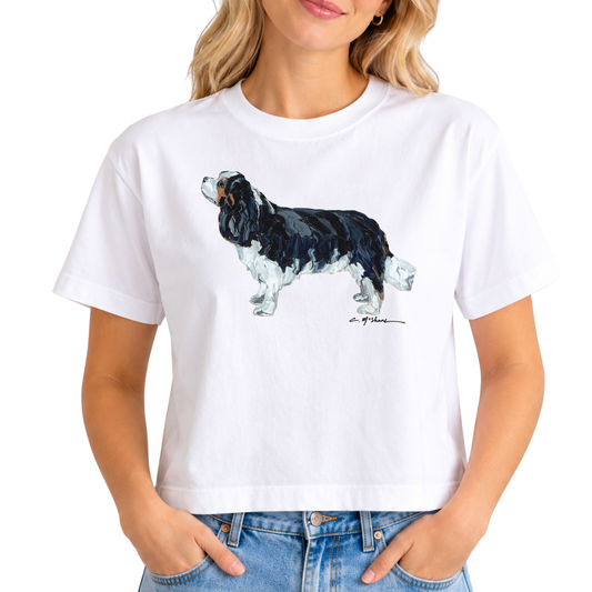 "Tri Color Cavalier King Charles Spaniel" Dog Comfort Color Art-T-shirt