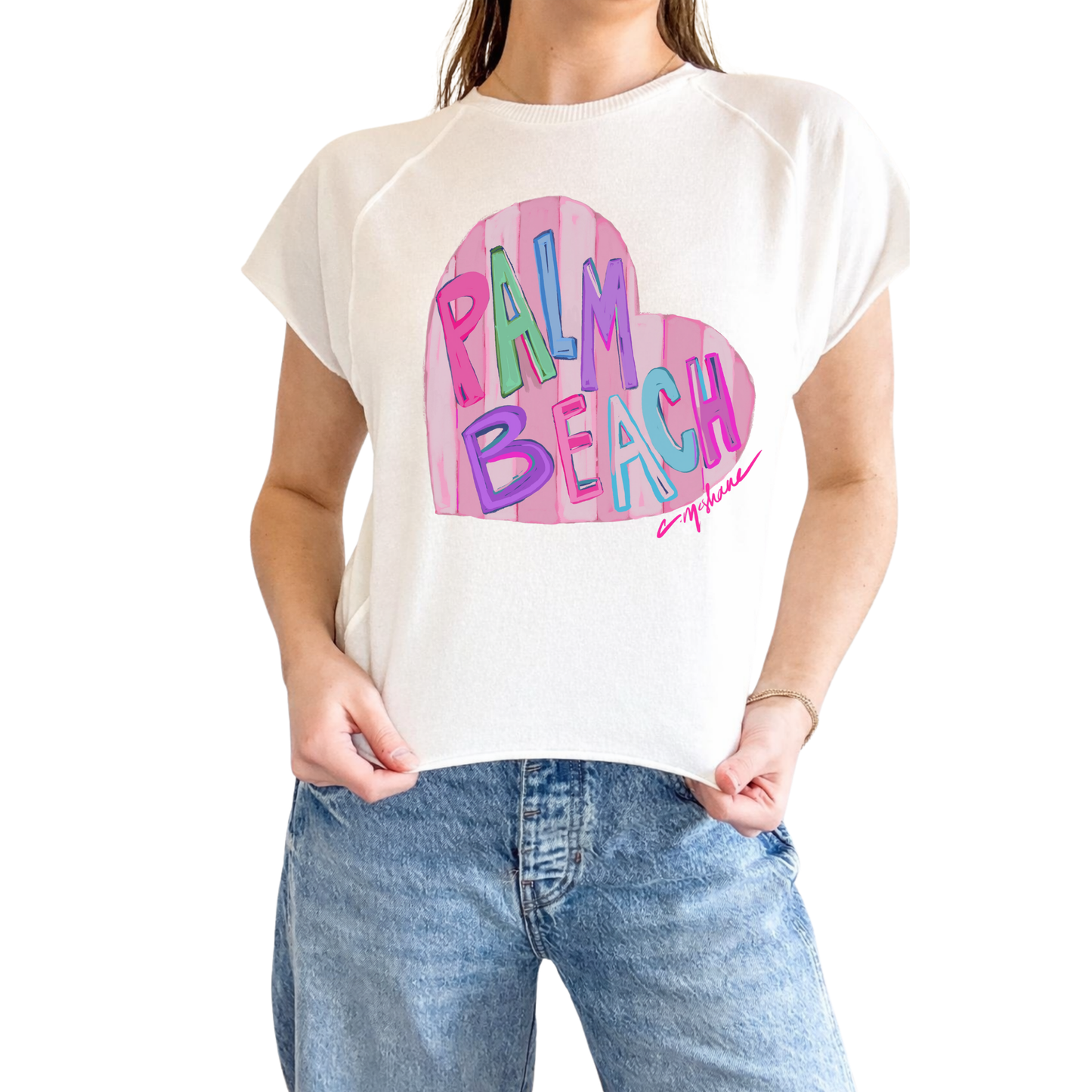 "Palm Beach Love" Edgy-Short Sleeve Shirt