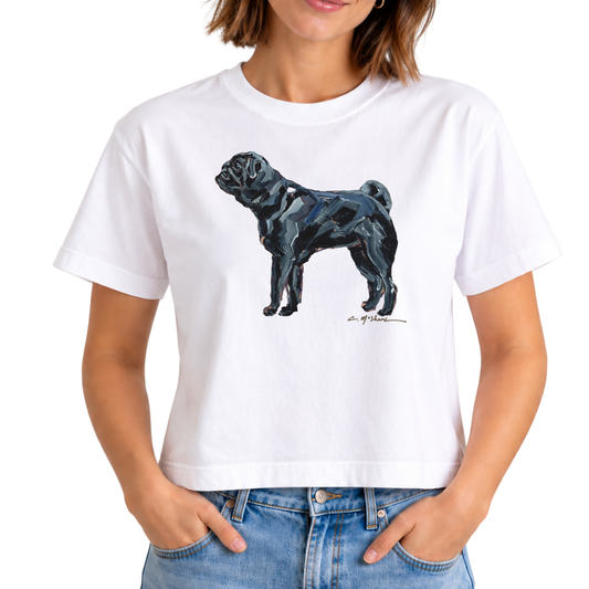 "Black Pug" Dog Comfort Color Art-T-shirt