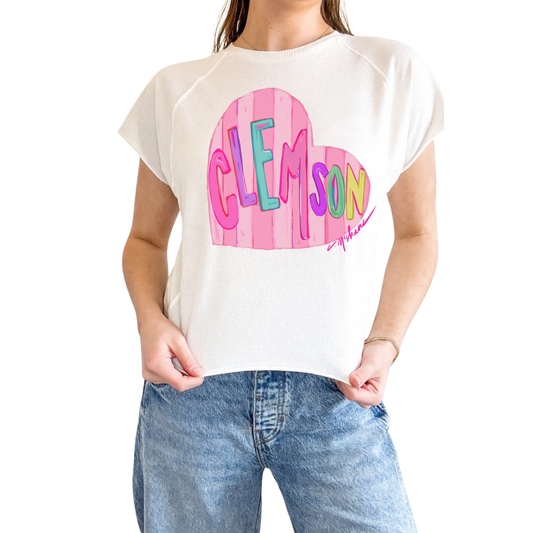 "Clemson Love" Edgy-Short Sleeve Shirt
