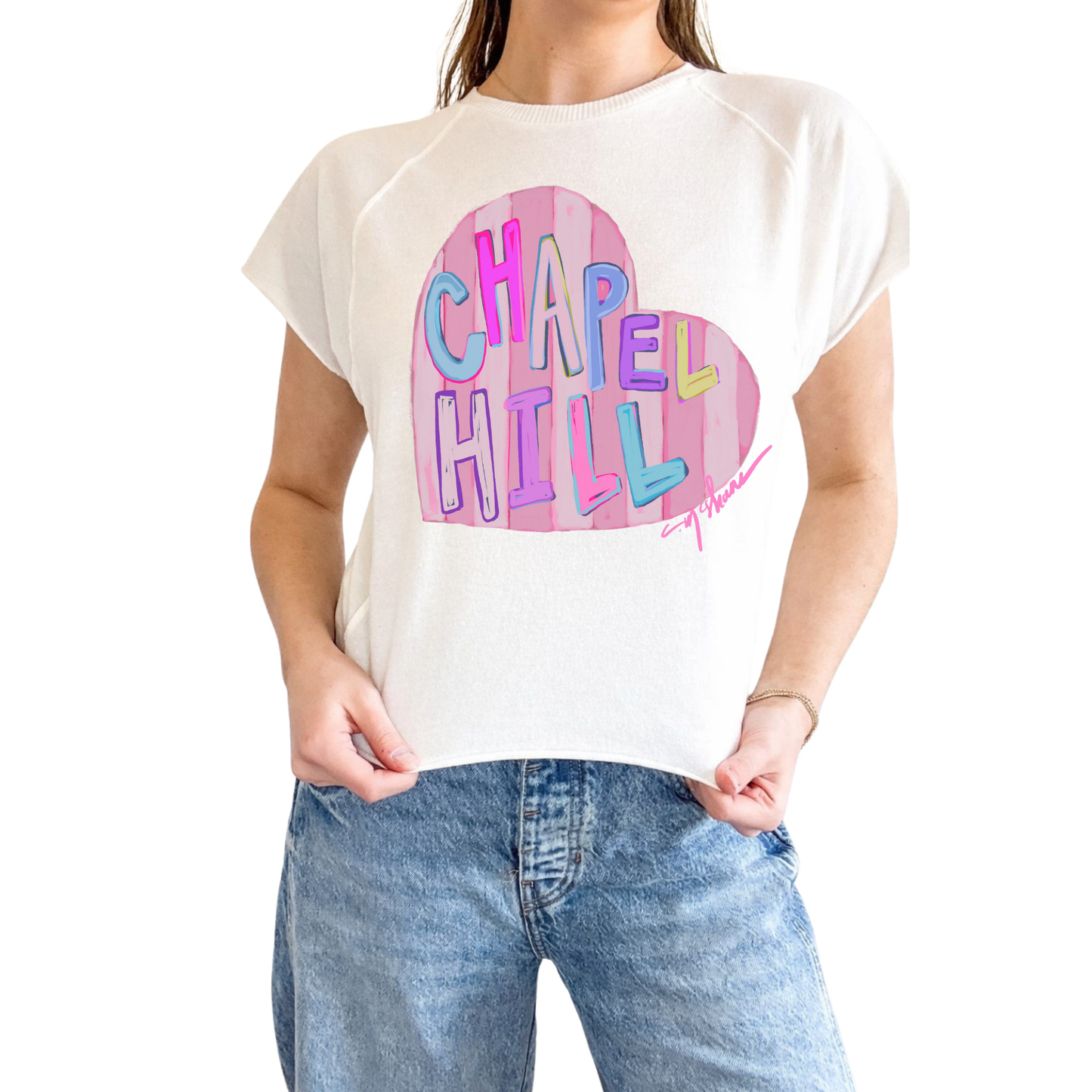 "Chapel Hill Love" Edgy-Short Sleeve Shirt