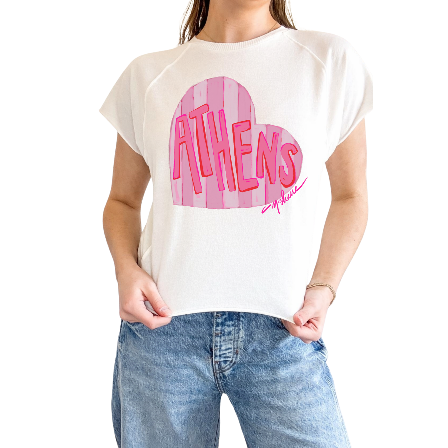 "Athens Love" Edgy-Short Sleeve Shirt