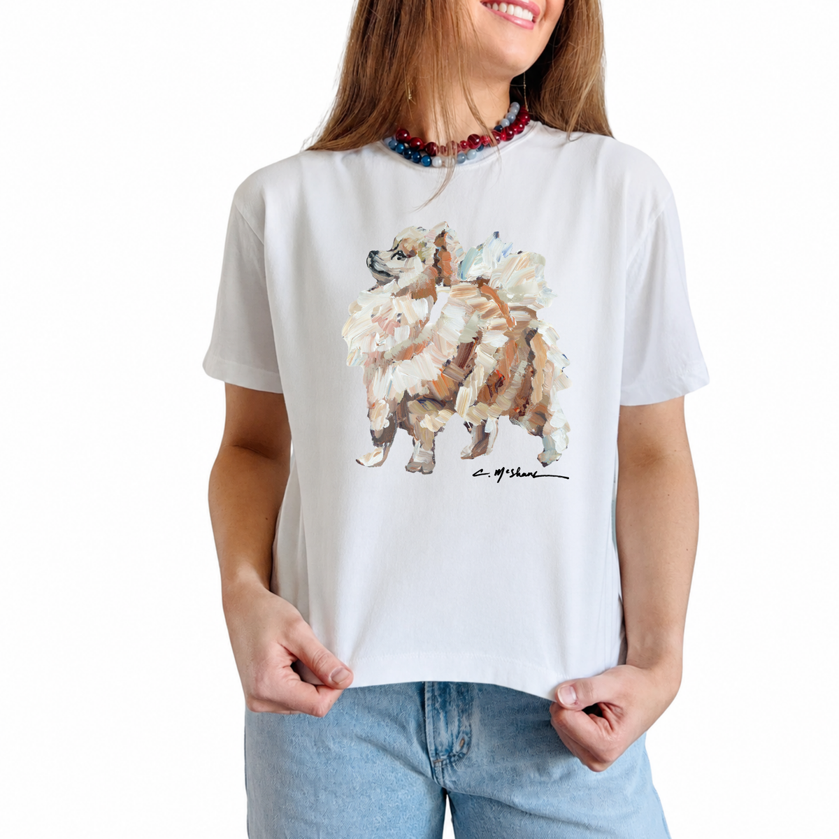 "Apricot Pomeranian" Dog Comfort Color Art-T-shirt