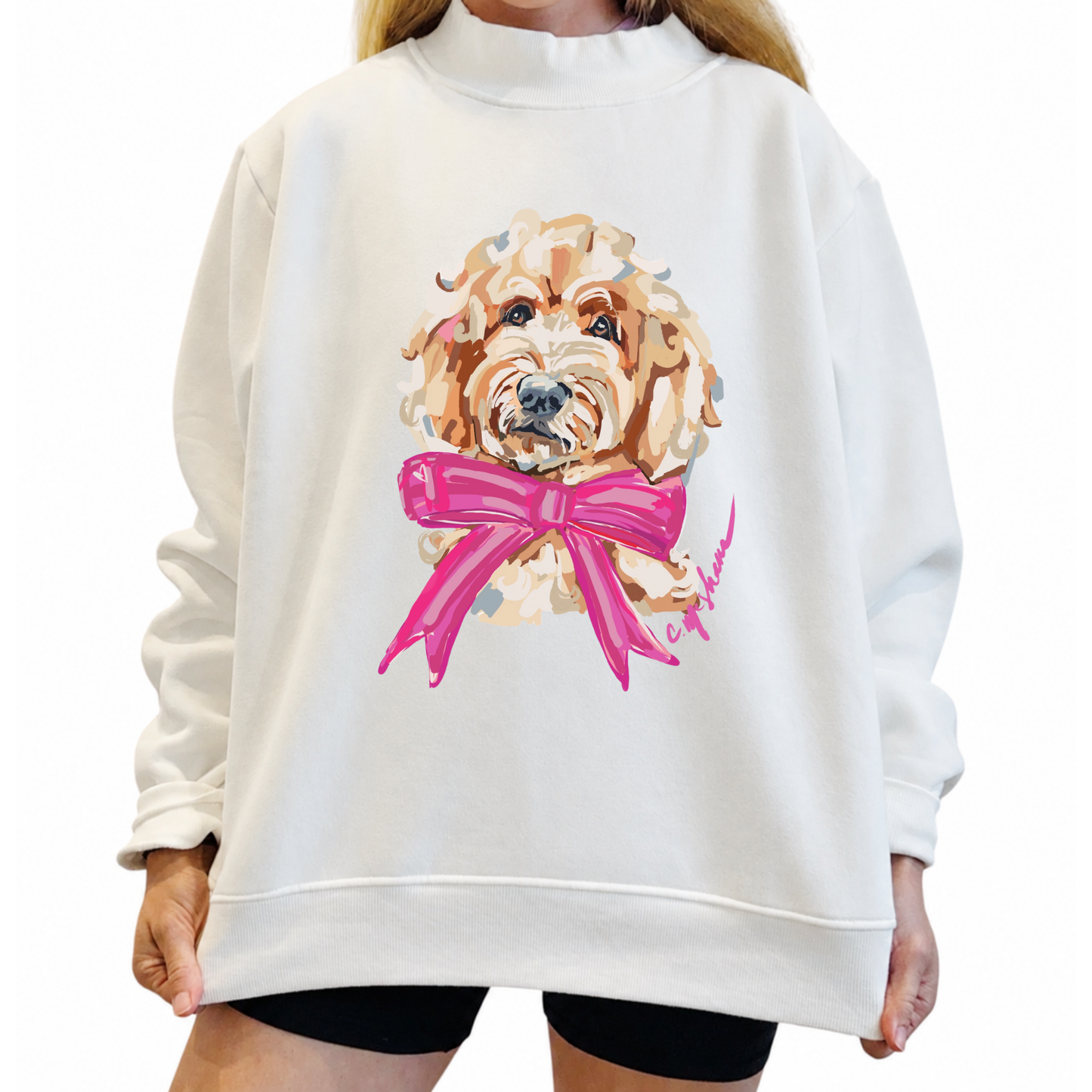 "Doodle Love" Mock Neck (One Size)
