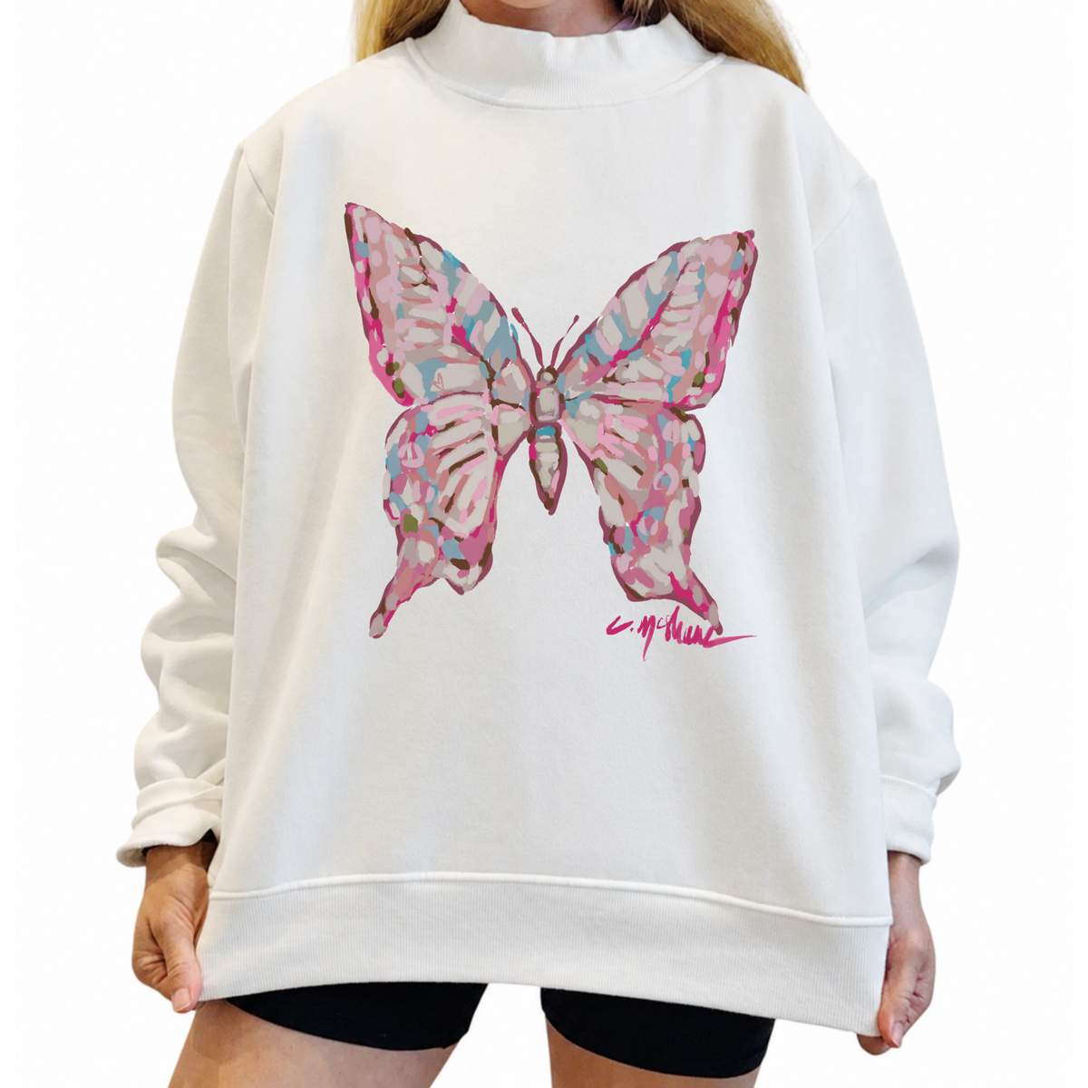 "Butterfly Wishes" Mock Neck (One Size)