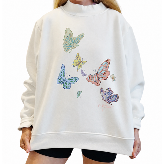 "Butterfly Love" Mock Neck (One Size)