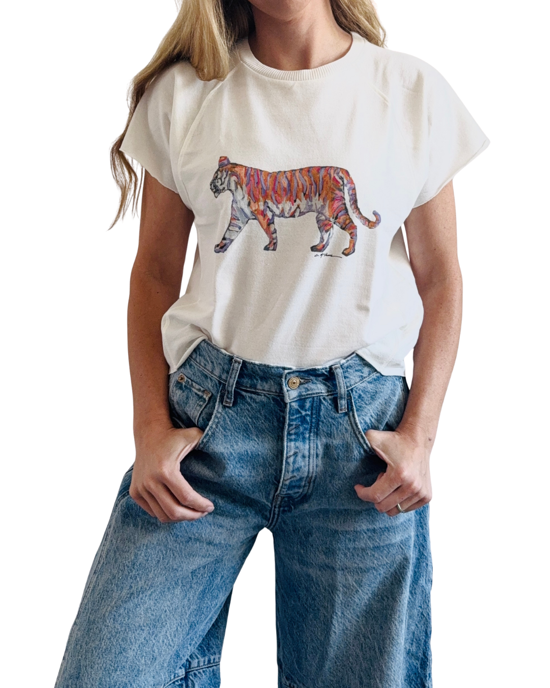 "Tiger Purple & Orange Standing" Edgy Shirt