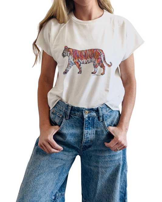 "Tiger Purple & Orange Standing" Edgy Shirt