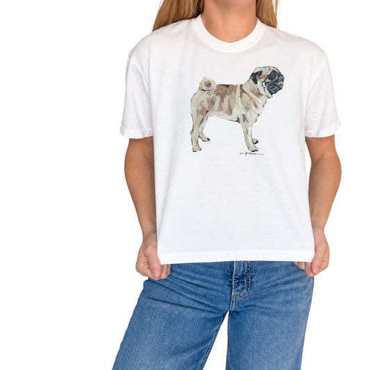 "Fawn Pug" Dog Comfort Color Art-T-shirt