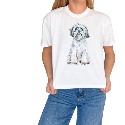 "White Shih Tzu" Dog Comfort Color Art-T-shirt
