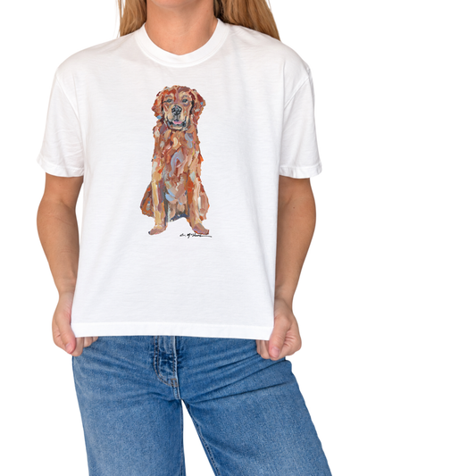 "Red Golden Retriever" Dog Comfort Color Art-T-shirt
