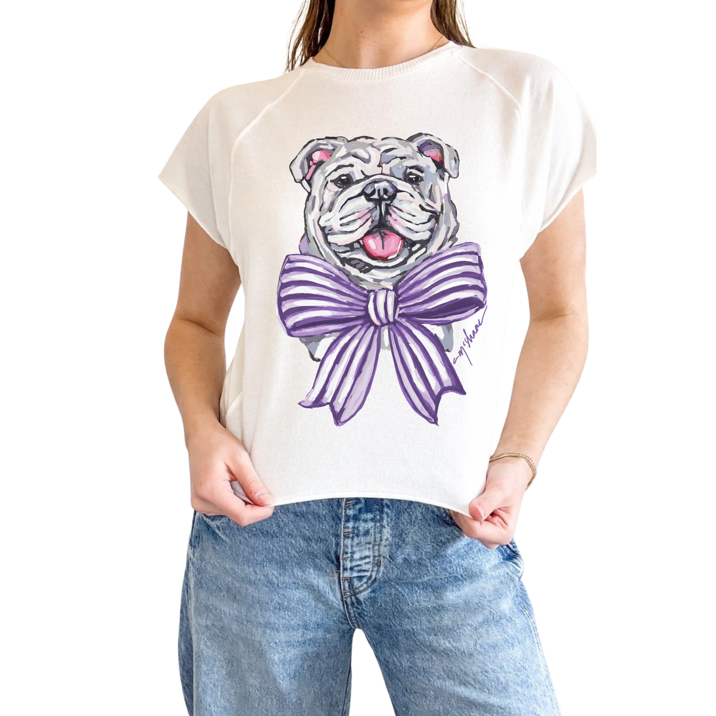 "Bulldog Purple" Edgy-Short Sleeve Shirt