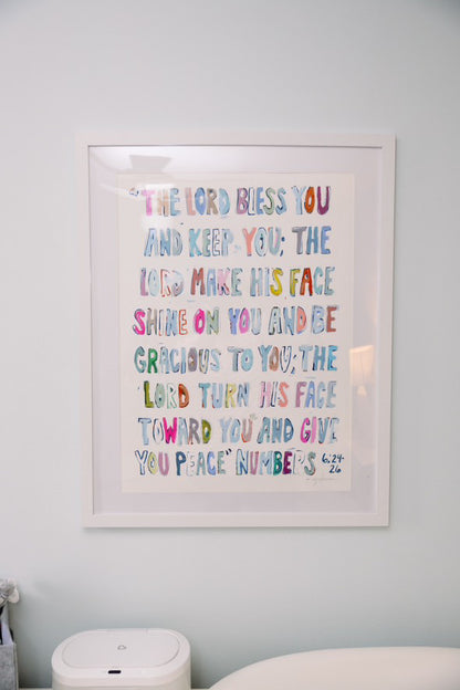 Numbers 6: 24-26 PINKS on paper