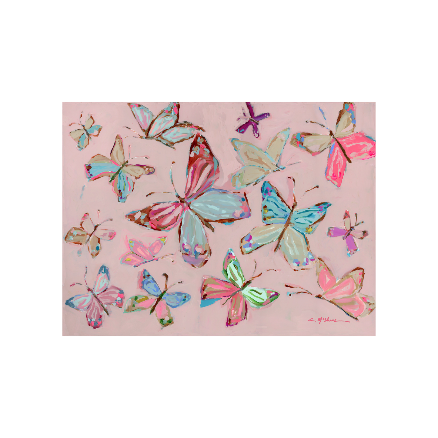 Pink Butterfly Painting