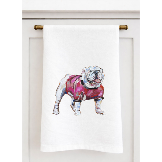 "Bulldog Red" Tea Towel