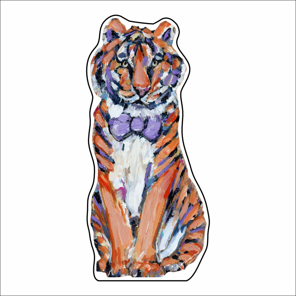 "Tiger Purple & Orange Bow Tie" Magnet (Case of 10)
