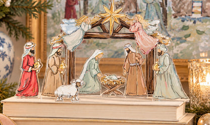 Nativity Acrylic Tabletop Art Set | 11-Piece Christmas Nativity Display