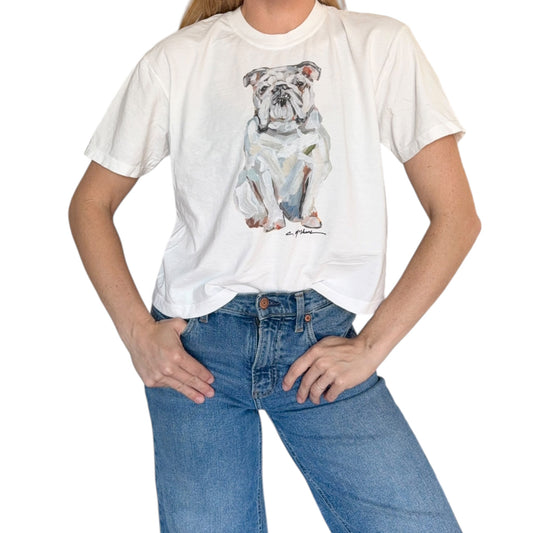 "White English Bulldog" Dog Comfort Color Art-T-shirt