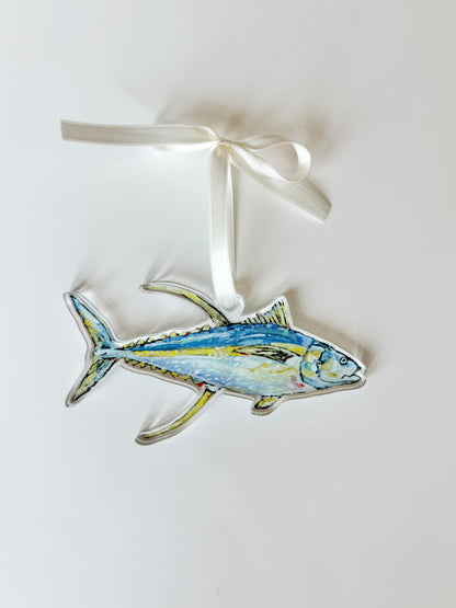 Yellowfin Tuna Christmas Acrylic Ornament | Wreath Charm