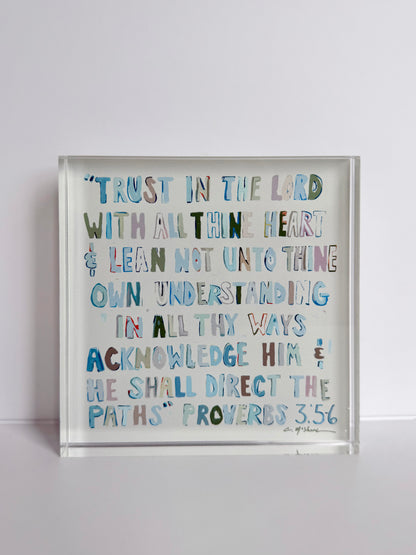 "Proverbs Neutral" acrylic block