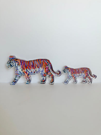 "Tiger Purple & Orange Standing" acrylic shelfie