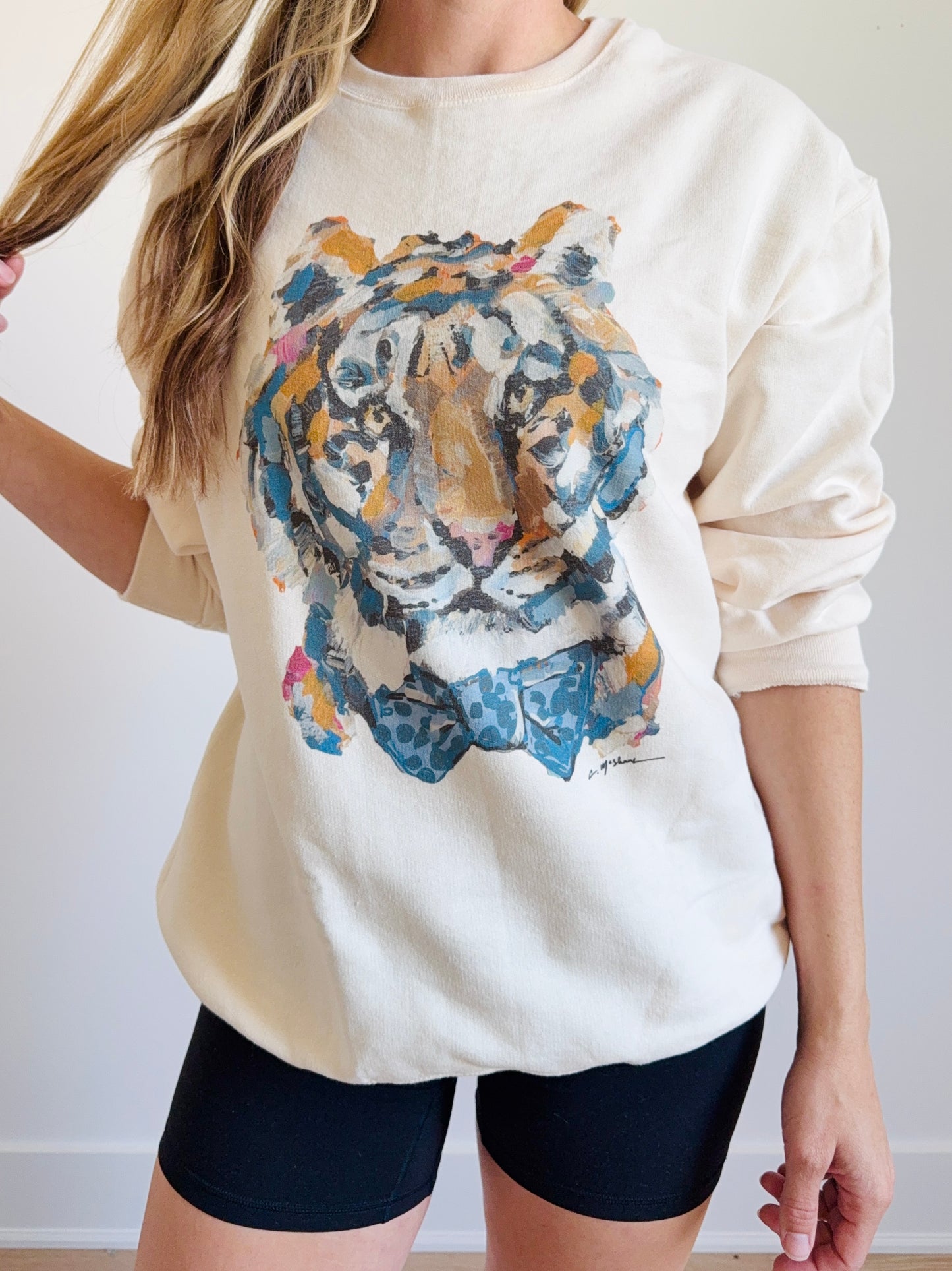 "Tiger Blues Bow Tie" Sweatie