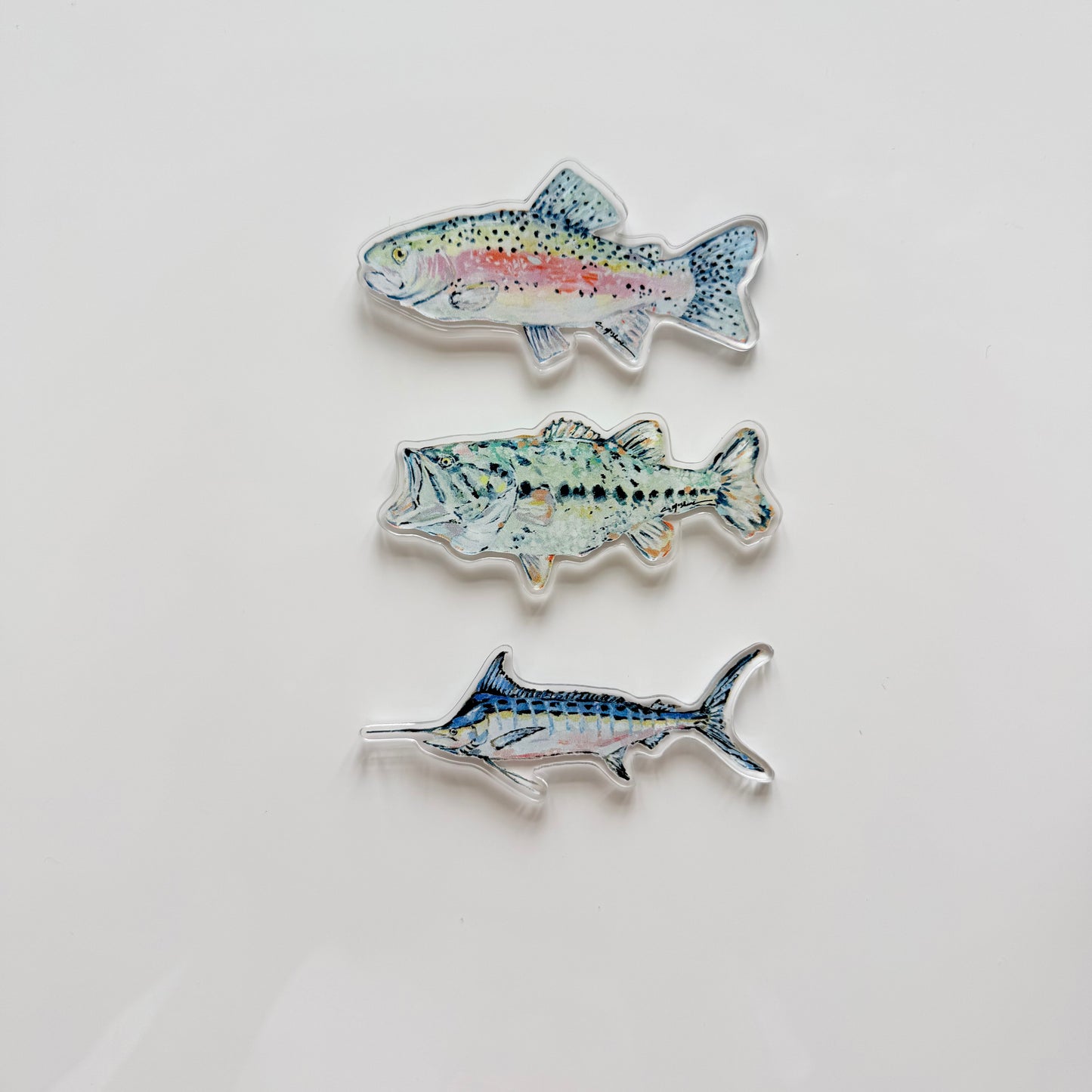 "Fishing" acrylic magnets