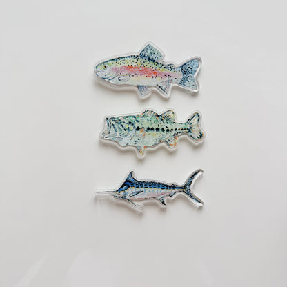 "Fishing" acrylic magnets