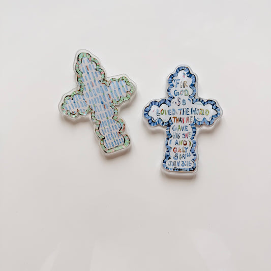 "Faithful Cross" acrylic magnets