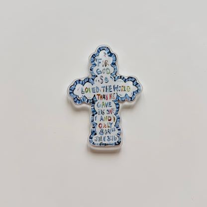 "Faithful Cross" acrylic magnets