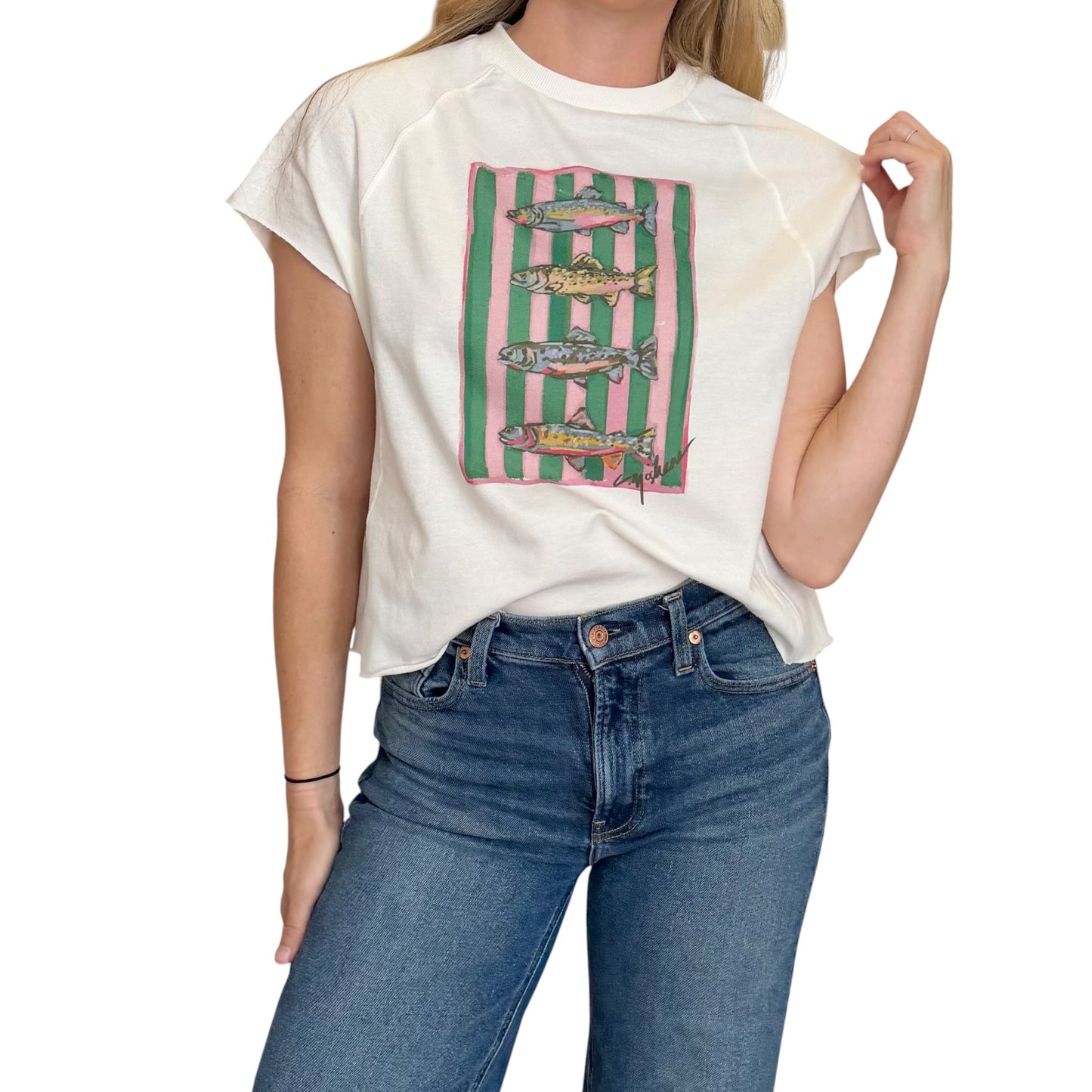 "Reel Cute" Trout Fish Edgy-Short Sleeve Shirt