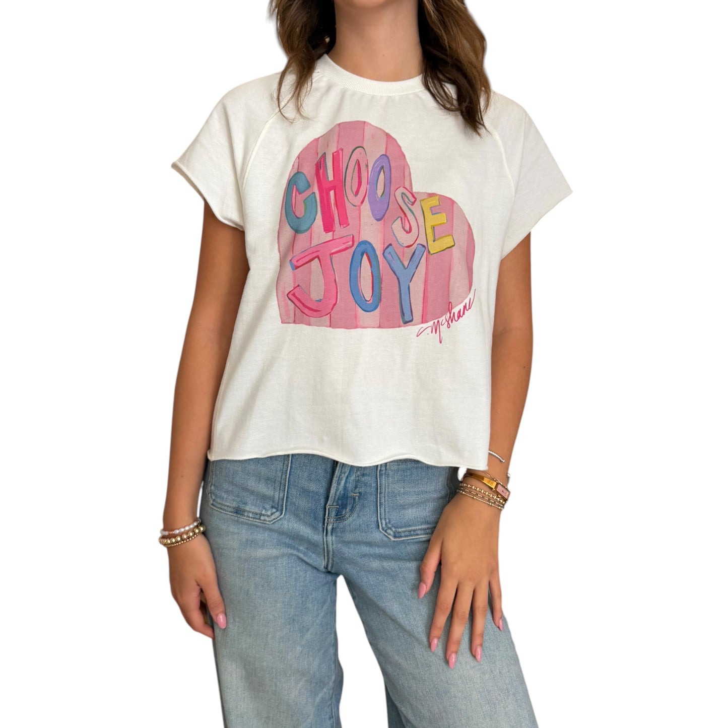 "Choose Joy" Heart Edgy-Short Sleeve Shirt