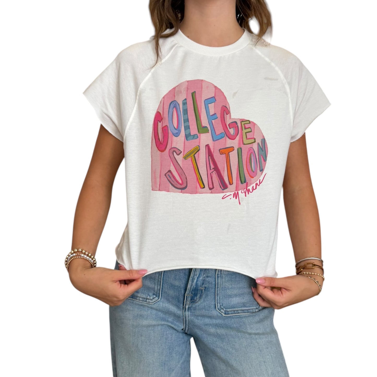 "College Station Love" Edgy-Short Sleeve Shirt