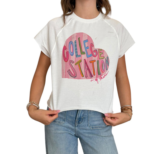 "College Station Love" Edgy-Short Sleeve Shirt