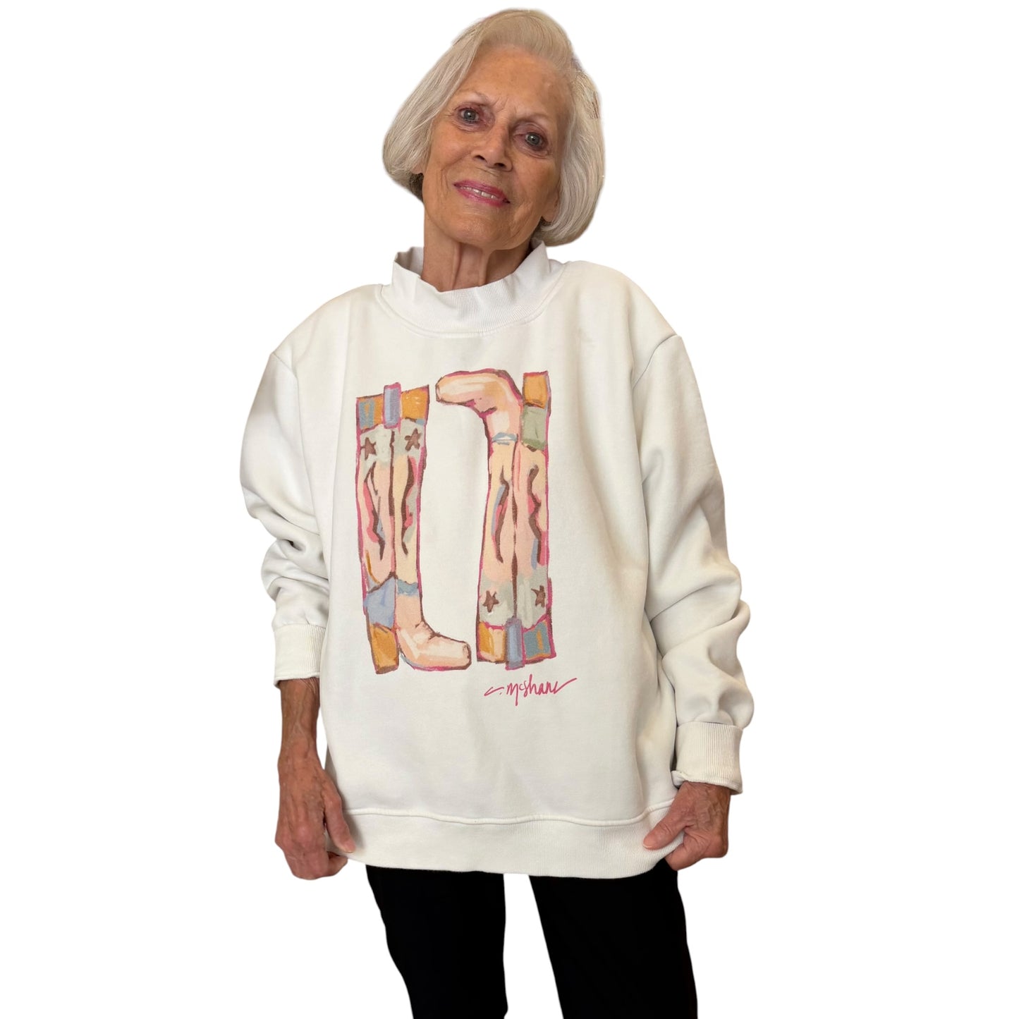 "Cowgirl Up Pinks" Mock Neck (One Size)