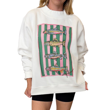 "Reel Cute" Trout Fish Mock Neck (One Size)