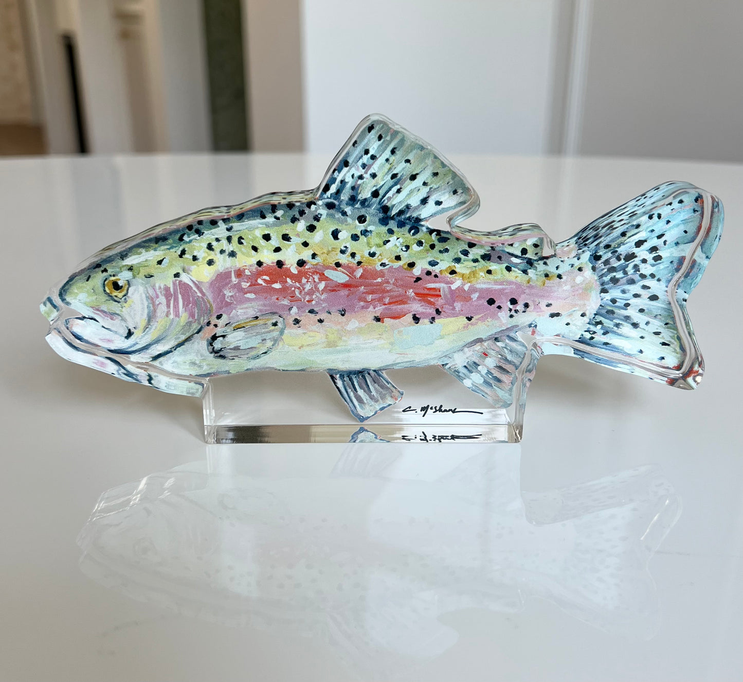 "Chasing Rainbows" trout acrylic