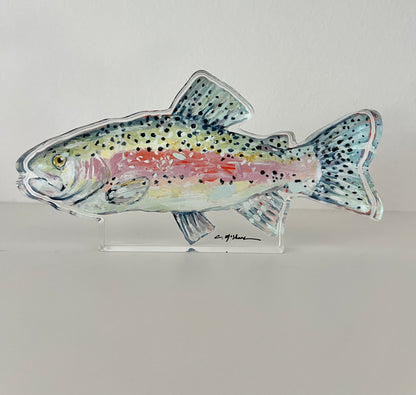 "Chasing Rainbows" trout acrylic