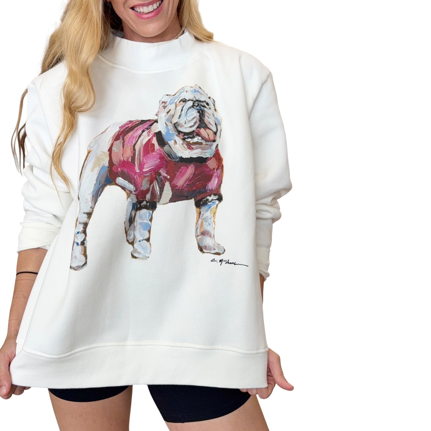 "Bulldog Red" Mock Neck (One Size)