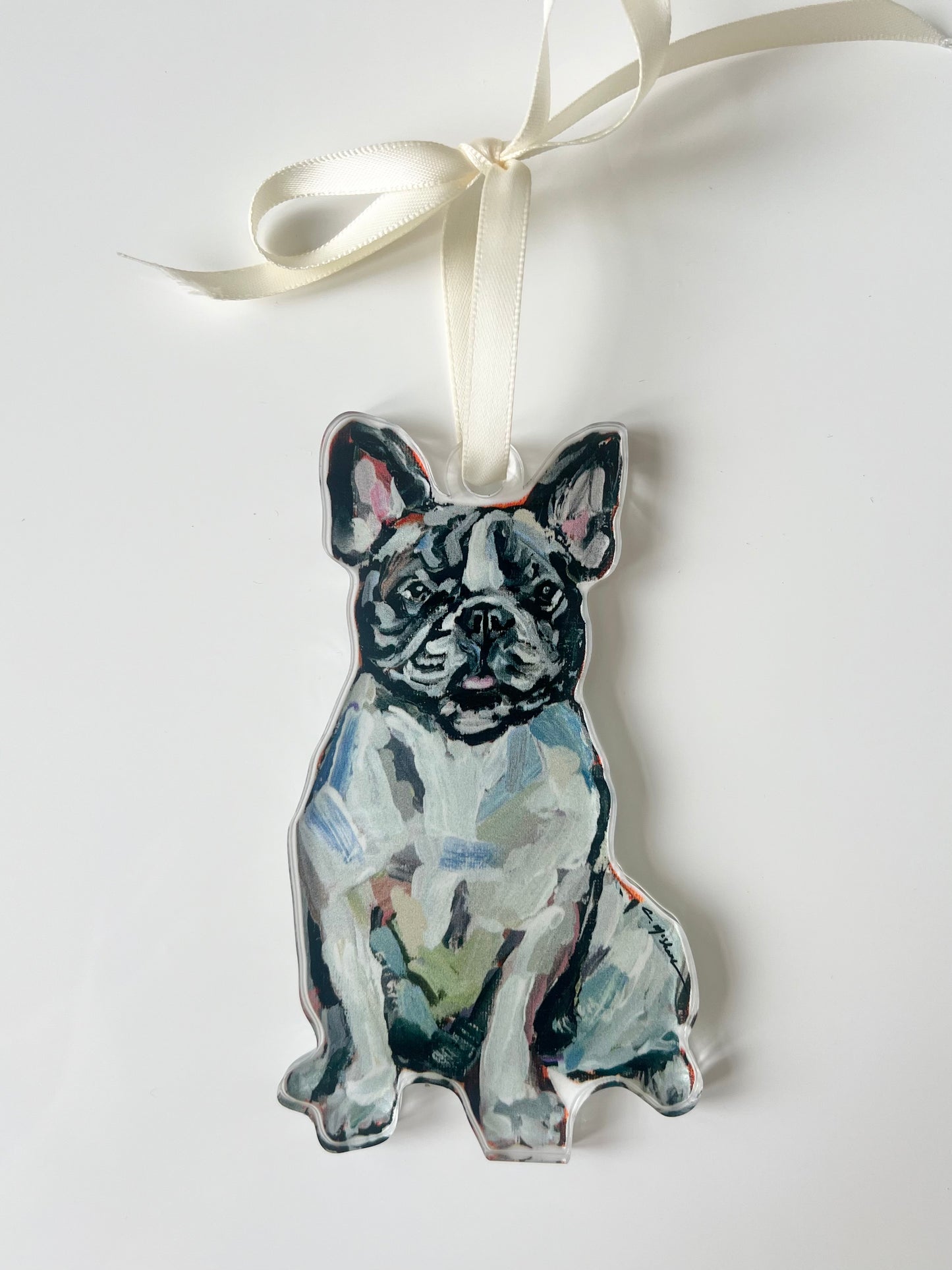 Frenchie Black & White (Ornament)