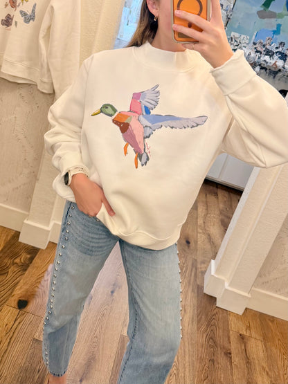 "Pink Take Flight" Mallard Duck Mock Neck (One Size)