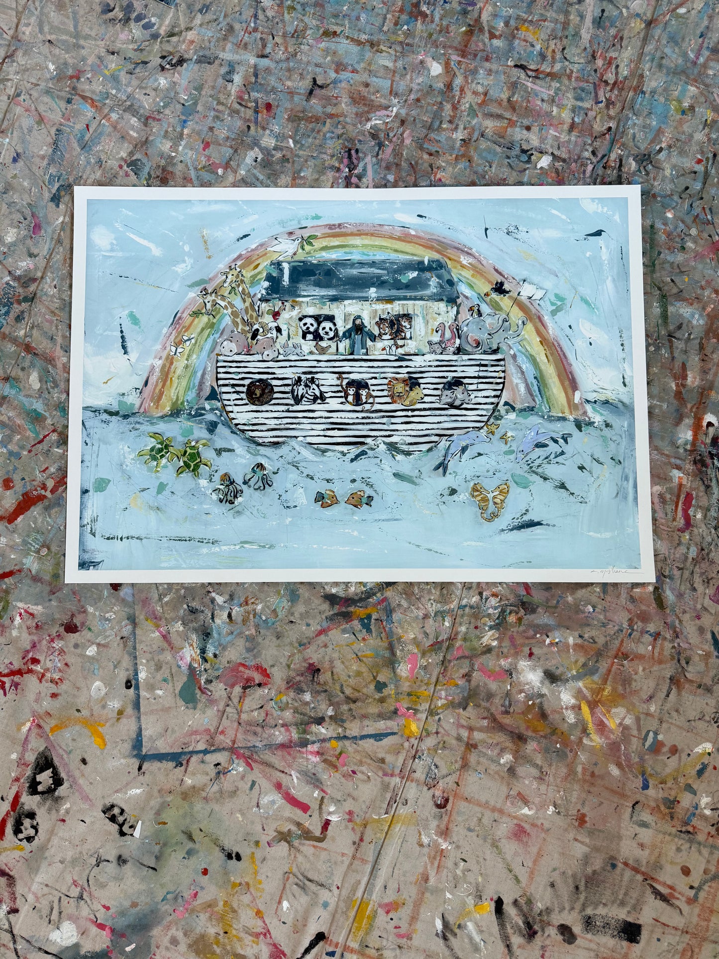 Noah's Ark 33X23 hand signed paper print (single)