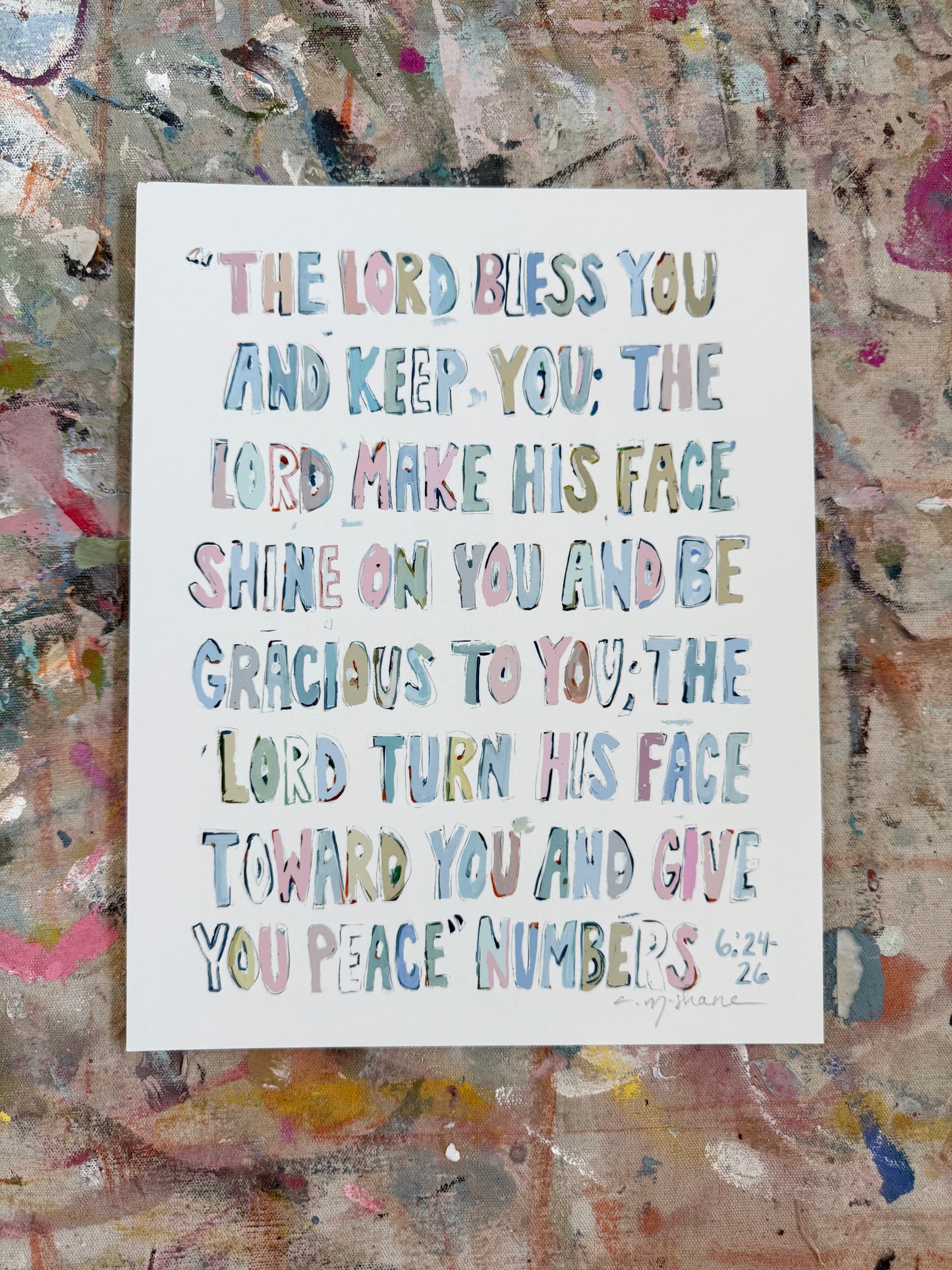 Numbers Pink 8X10 hand signed paper print (single)