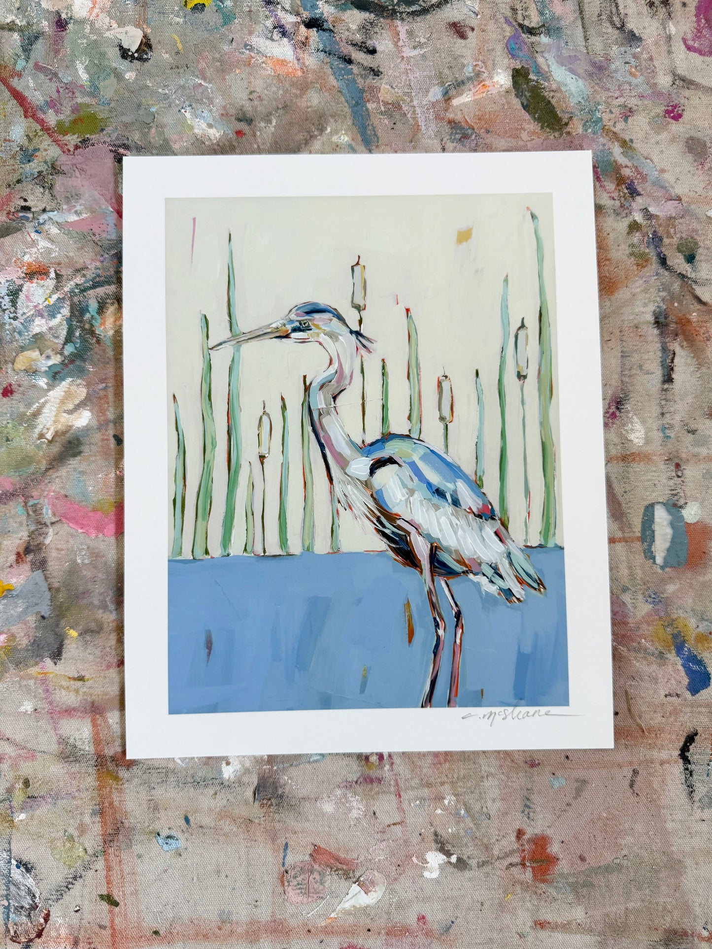 Blue Heron 8X10 hand signed paper prints (single)