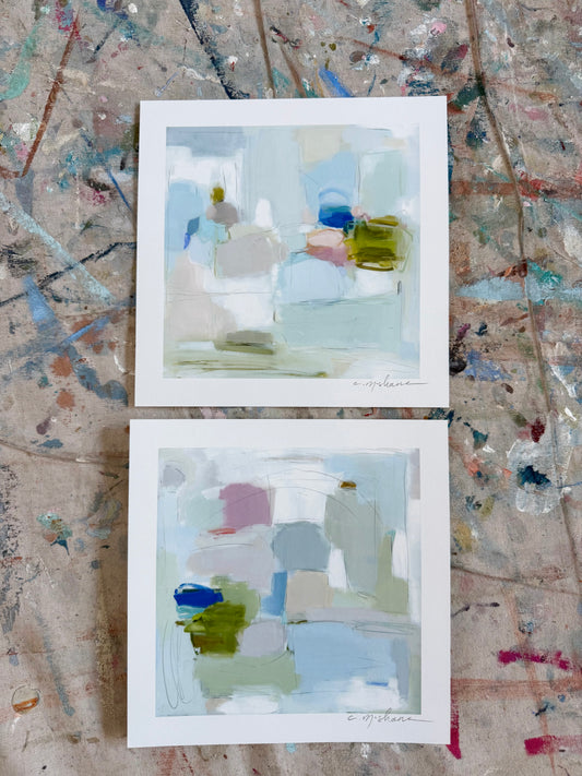 "New Beginnings" 8X8 hand signed paper prints (set of 2)