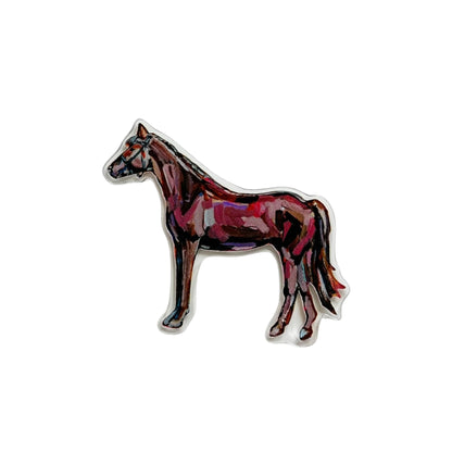 Rose in the Dust Horse Acrylic Magnet | Interchangeable Tabletop & Refrigerator Magnet