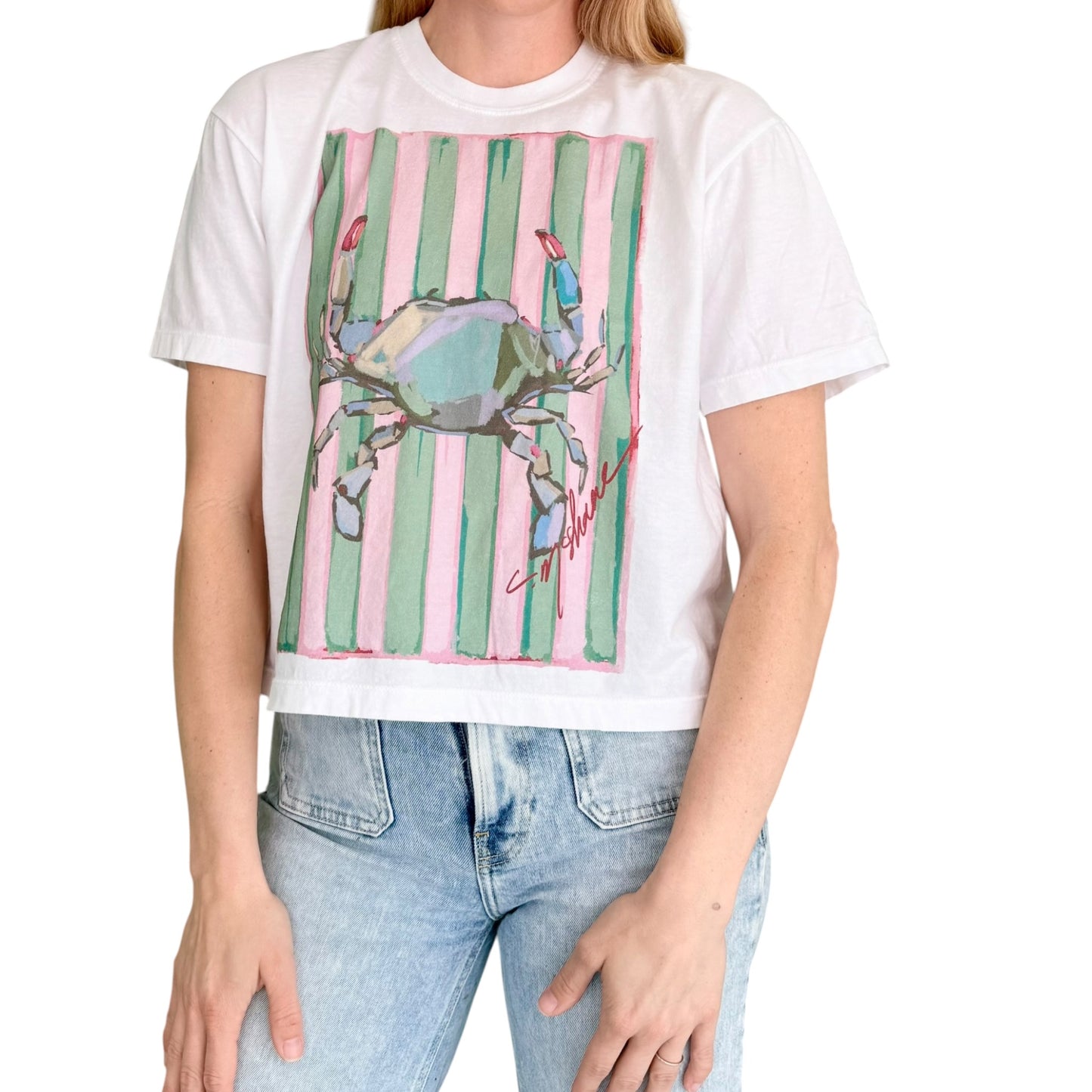 "Happy As a Crab" Comfort Color Art-T-shirt