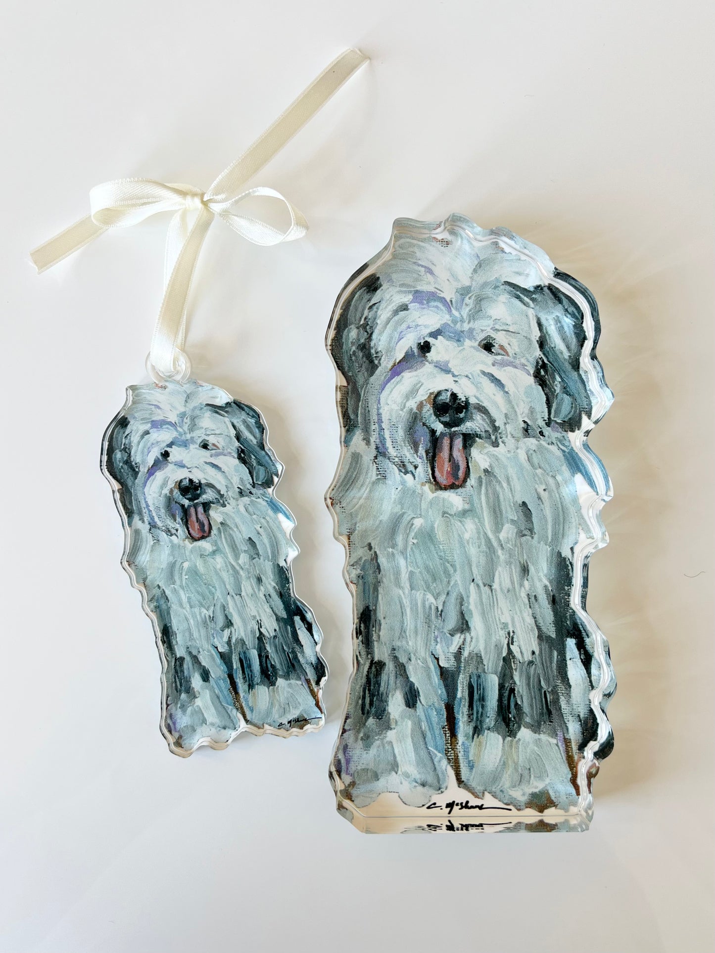 Old English Sheepdog White & Gray (Ornament)