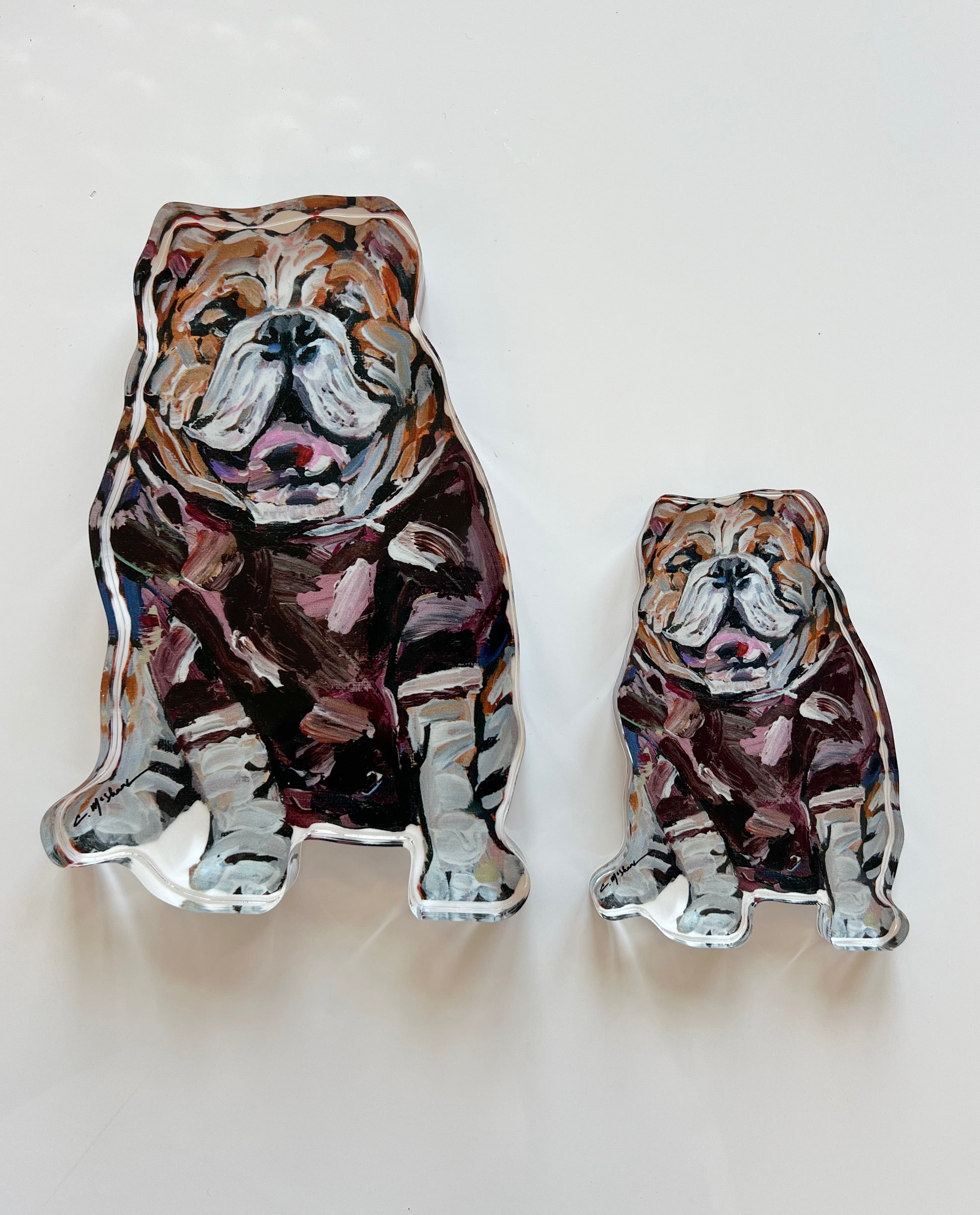 An acrylic Mississippi State or MSU bulldogs that is great decor for gameday football or alumni